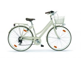 Hybride damesfiets Boulevard 28 inch creme 6 versnellingen