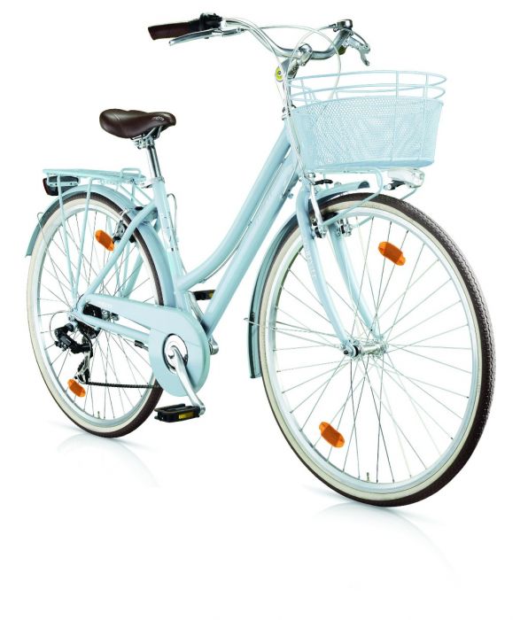 Hybride damesfiets Boulevard 28 inch Blauw 6 versnellingen