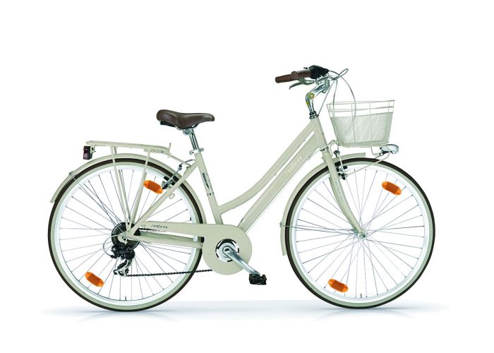 Hybride damesfiets Boulevard 28 inch Creme 6 versnellingen