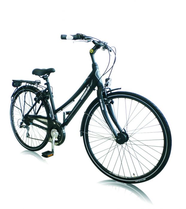 Hybride damesfiets Taranto 400 28 inch Mat Zwart Grijs 7 versnellingen